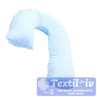 Наволочка на подушку для беременных AlViTek форма J, сатин, голубой
