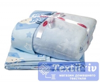 Постельное белье для новорожденных с покрывалом Hobby Little Sheep, голубой