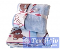 Постельное белье для новорожденных с покрывалом Hobby PonPon, голубой