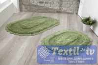Набор ковриков для ванной Modalin Lokal, темно-зеленый