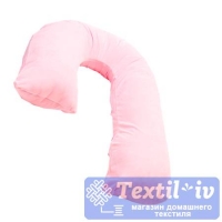 Наволочка на подушку для беременных AlViTek форма J, поплин, розовый