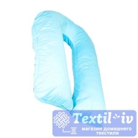 Наволочка на подушку для беременных AlViTek U340 форма U, сатин, голубой