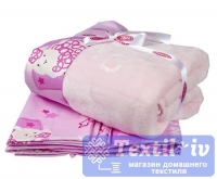 Постельное белье для новорожденных с покрывалом Hobby Little Sheep, розовый