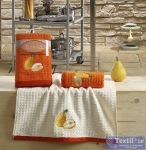 Набор кухонных полотенец Karna Lemon V3, оранжевый